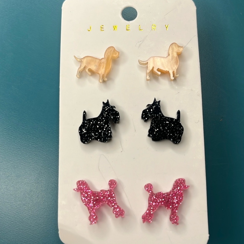 Dog Stud Earrings Set